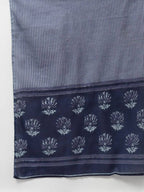 Yufta Women Navy Blue Gotta Patti Pure Cotton Kurta with Palazzo and Dupatta | Grocsy