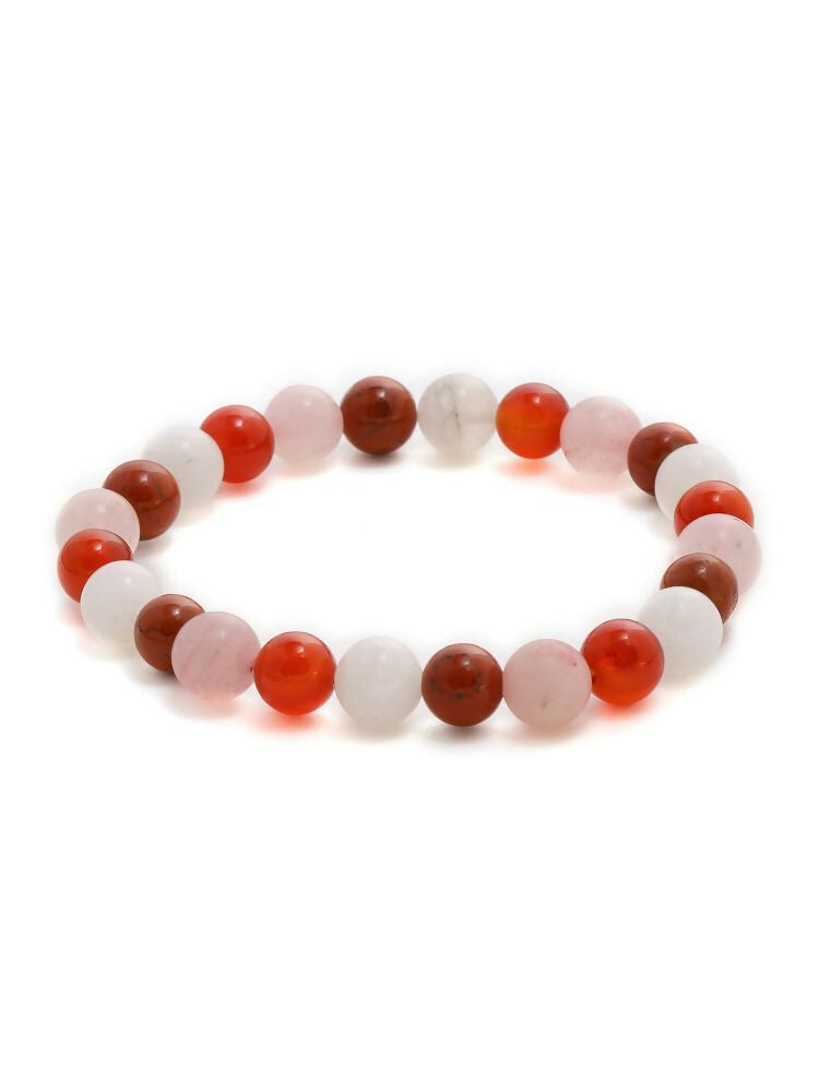 Red Carnelian, Amathyst Beads Bracelet - Ruby Raang | Grocsy