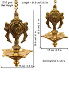 Spillbox Gold-Toned 2 Pieces Brass Shangu Chakra Diyas Wall Hanging Pooja Essentials | Grocsy