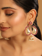 Nuyug 22K Gold Plated Pink Paisley Bloom Earrings | Grocsy
