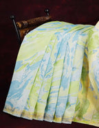 Combo of Parrot Green and Blue Chanderi Printed Saree By Gayathri Reddy Designer Studio | Grocsy