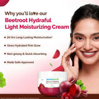 Mamaearth Beetroot Hydraful Light Moisturizing Cream with Beetroot & Hyaluronic Acid For Hydrated Pink Glow | Grocsy
