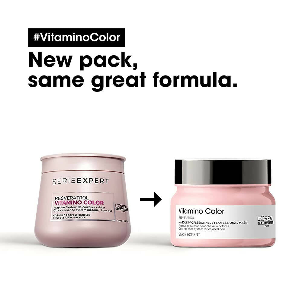 L'Oreal Paris Vitamino Color Hair Mask With Resveratrol For Color-Treated Hair, Serie Expert | Grocsy