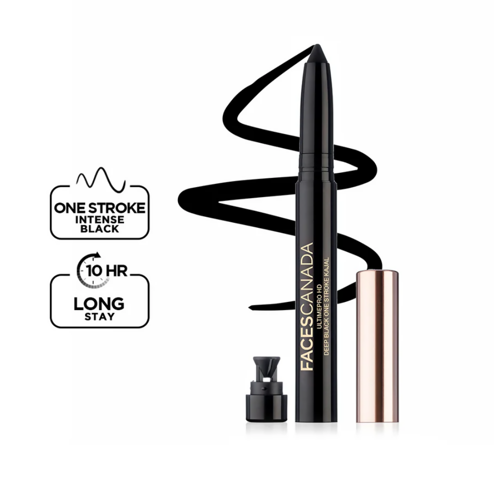 Faces Canada Ultime Pro HD Deep Black One Stroke Kajal | Grocsy