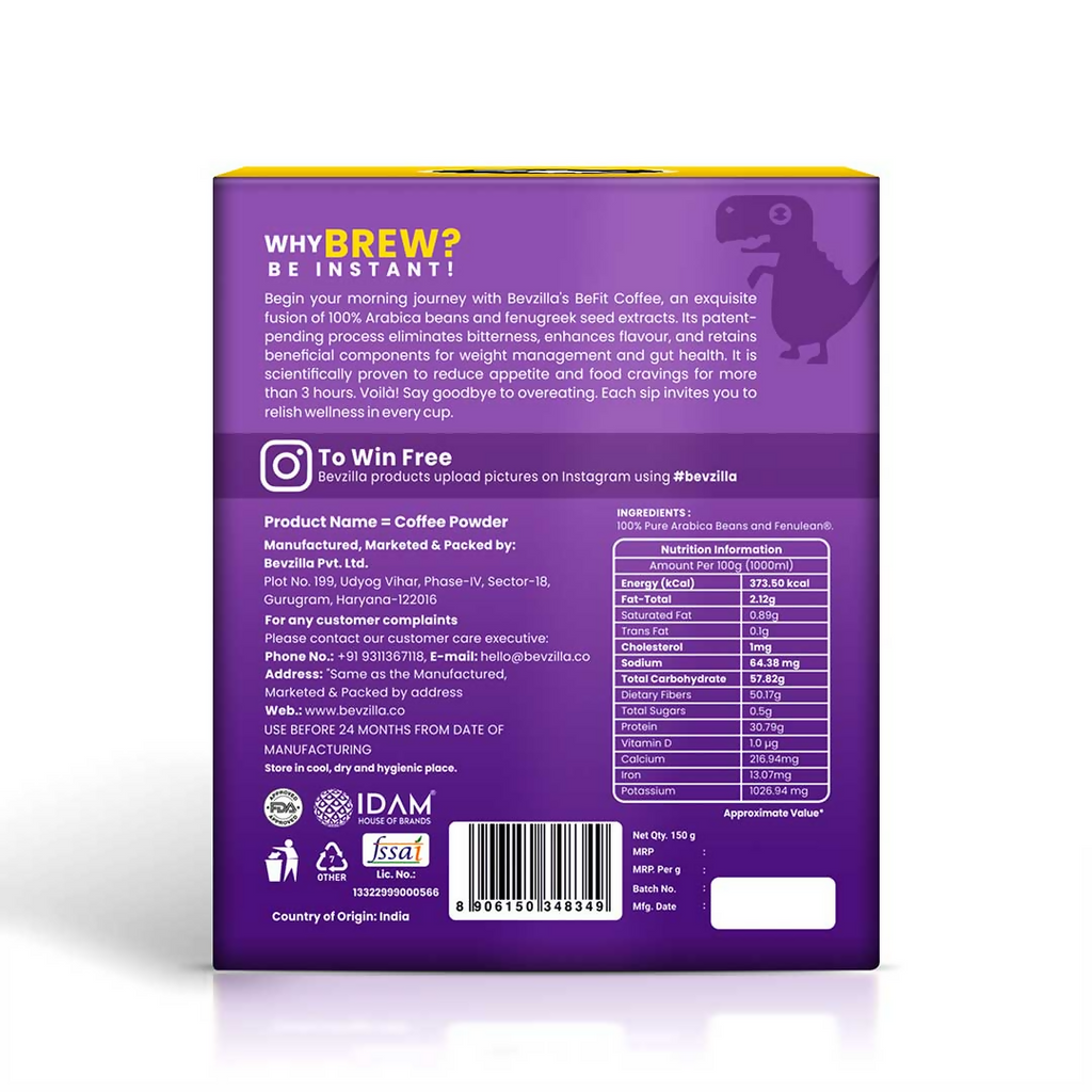 Bevzilla BeFit Coffee | Grocsy