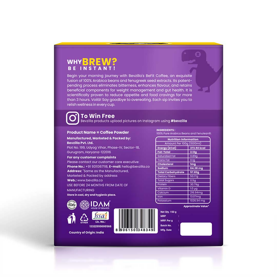 Bevzilla BeFit Coffee | Grocsy