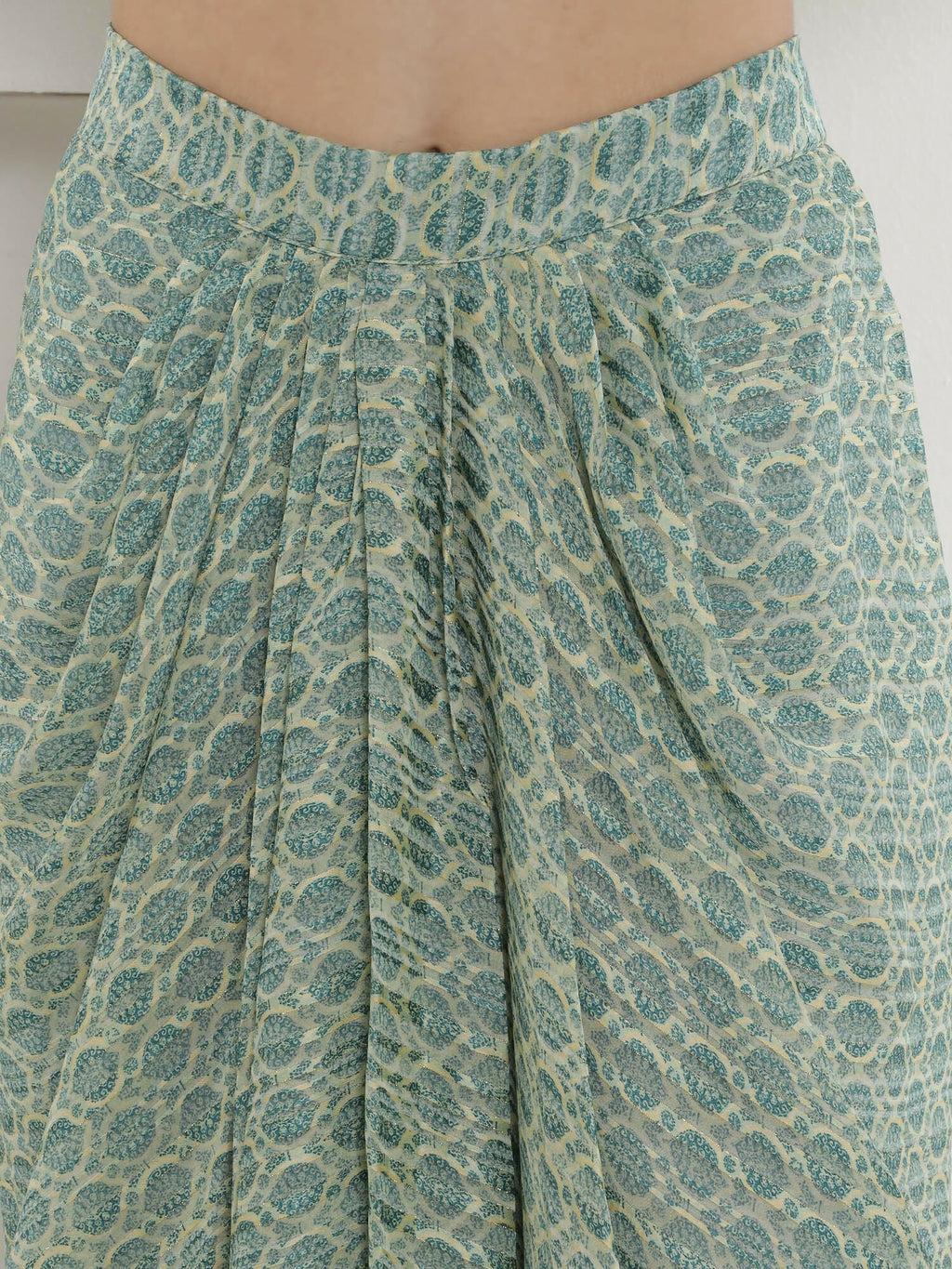 Joban Fashion Green Georgette Cape Inner And Shirt Set | Grocsy