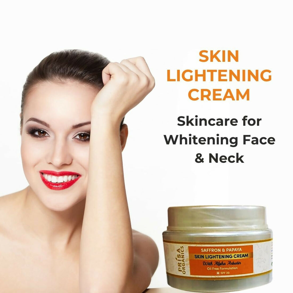 Prisa Organics Saffron & Papaya Skin Lightening Cream With Alpha Arbutin SPF 20 | Grocsy