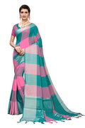 Vamika Rama Cotton Silk Weaving Saree (Gamma Checks Rama) | Grocsy
