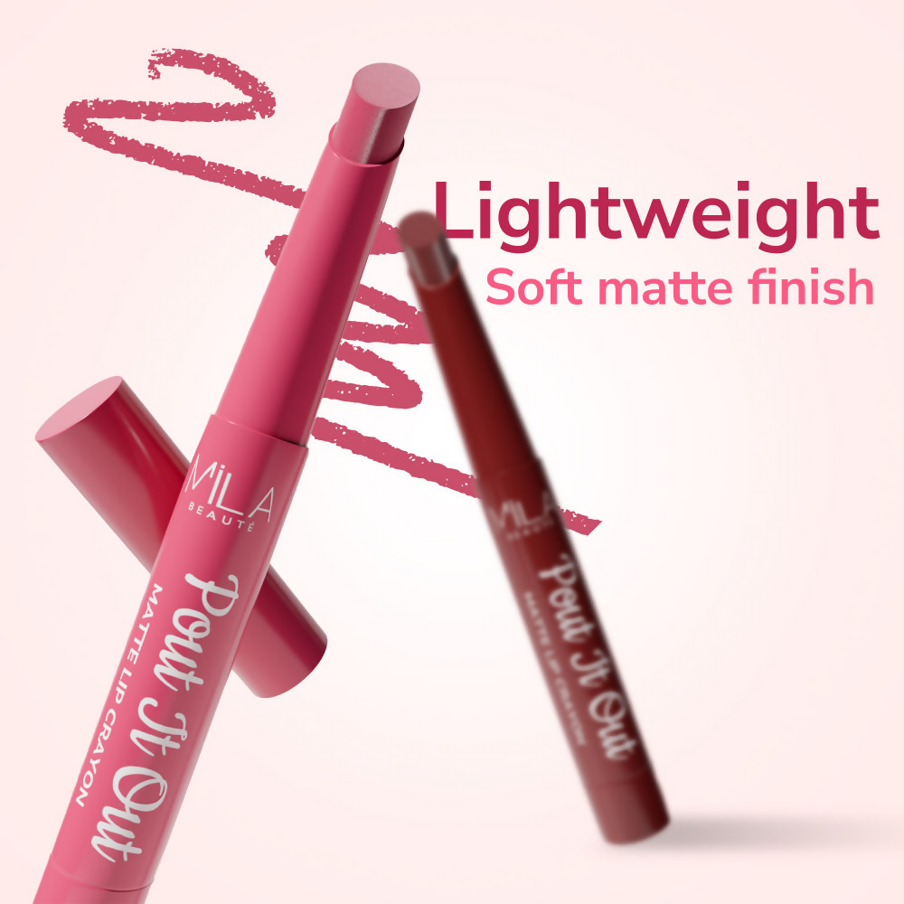 Mila Beaute Pout It Out Long Lasting & Matte Finish Lip Crayon Lipstick - Aurora | Grocsy