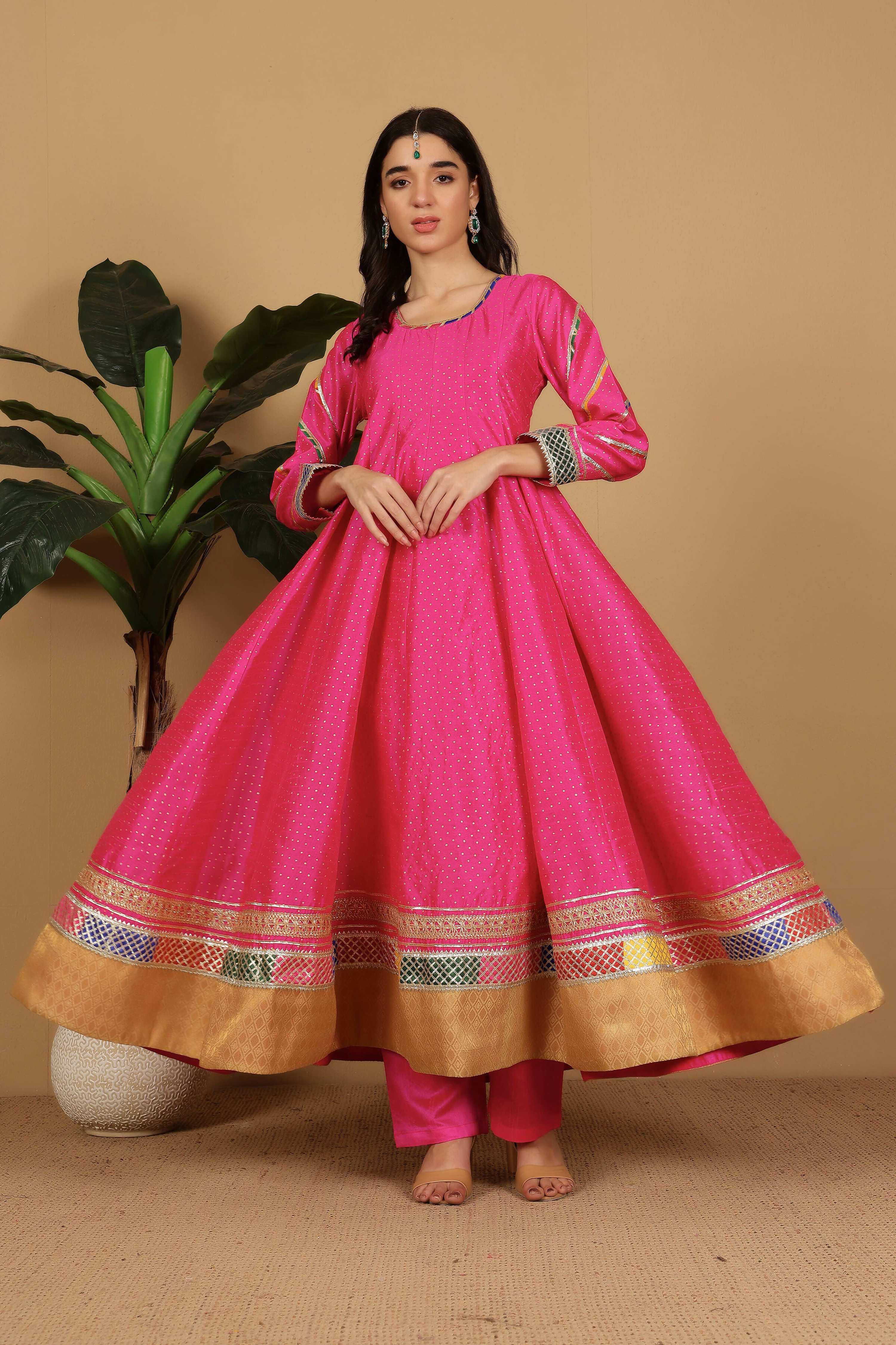 Joban Fashion Pink Silk Lehenga Set | Grocsy