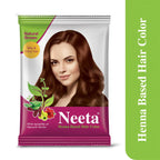 Neeta Hair Color Powder Natural Henna Based Hair Color (Pack of 10) Natural Brown | Grocsy