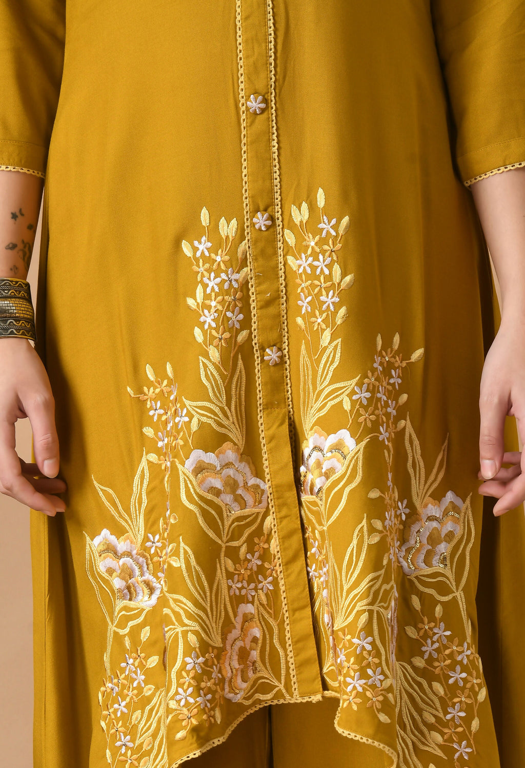Joban Fashion Mustard Cotton Rayon Kurta Set | Grocsy
