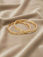 NVR Women Set of 2 Gold Plated CZ Stone Bangle | Grocsy