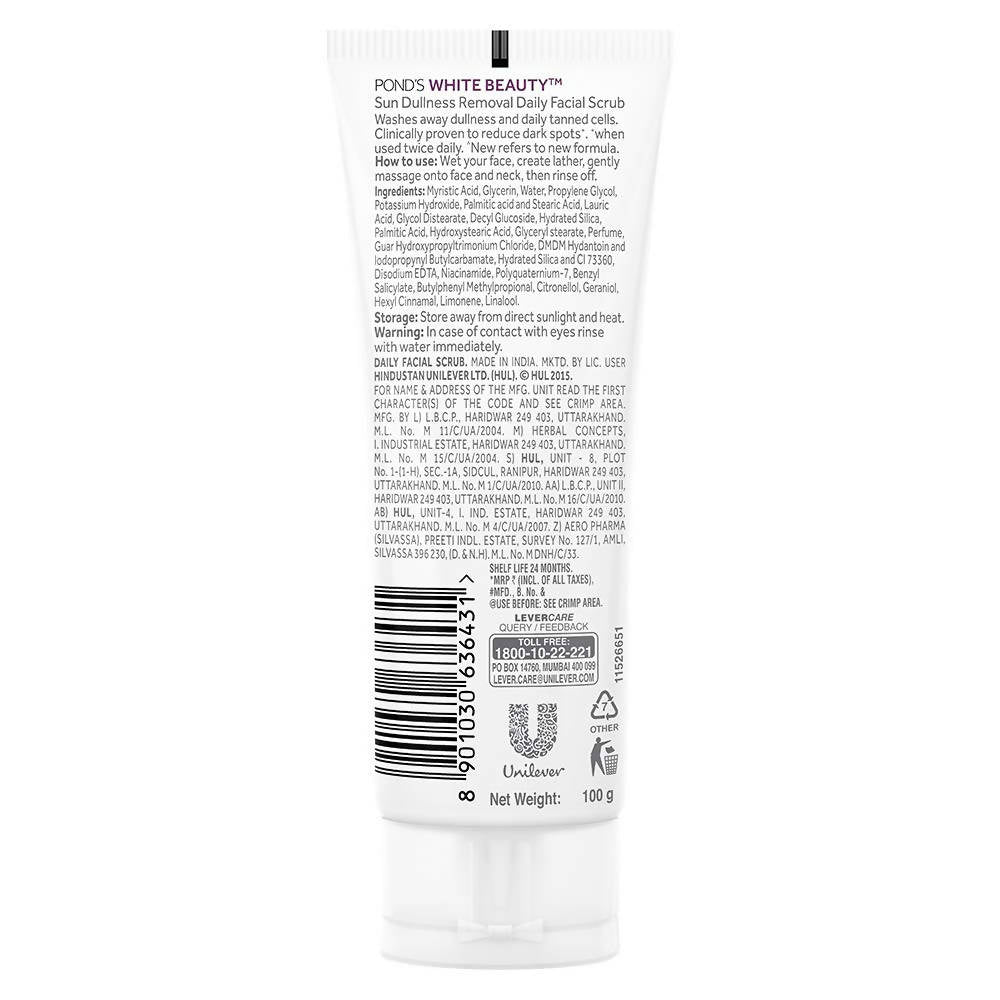 Ponds White Beauty Sun Dullness Removal Daily Facial Scrub | Grocsy