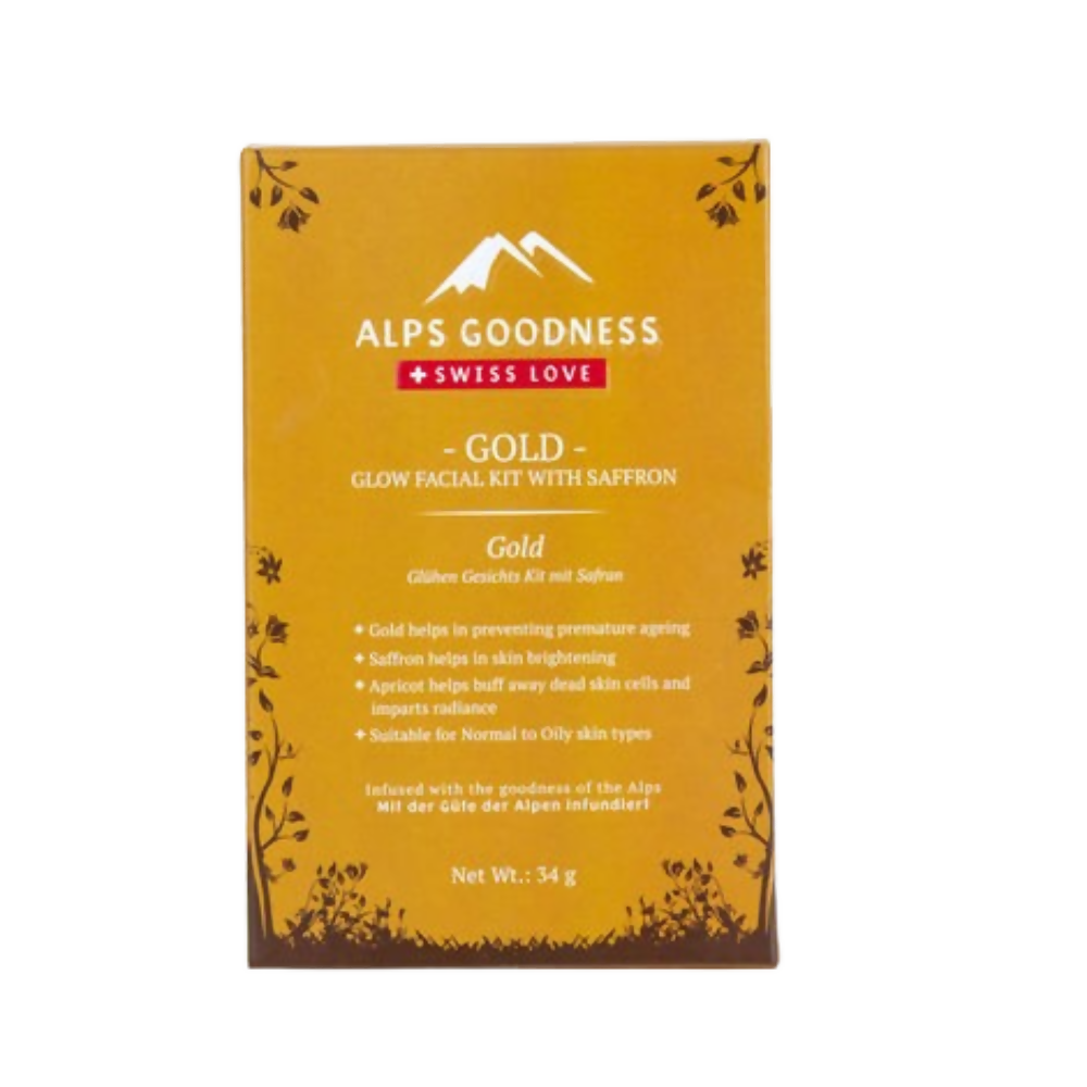 Alps Goodness Gold Glow Facial Kit - Saffron | Grocsy
