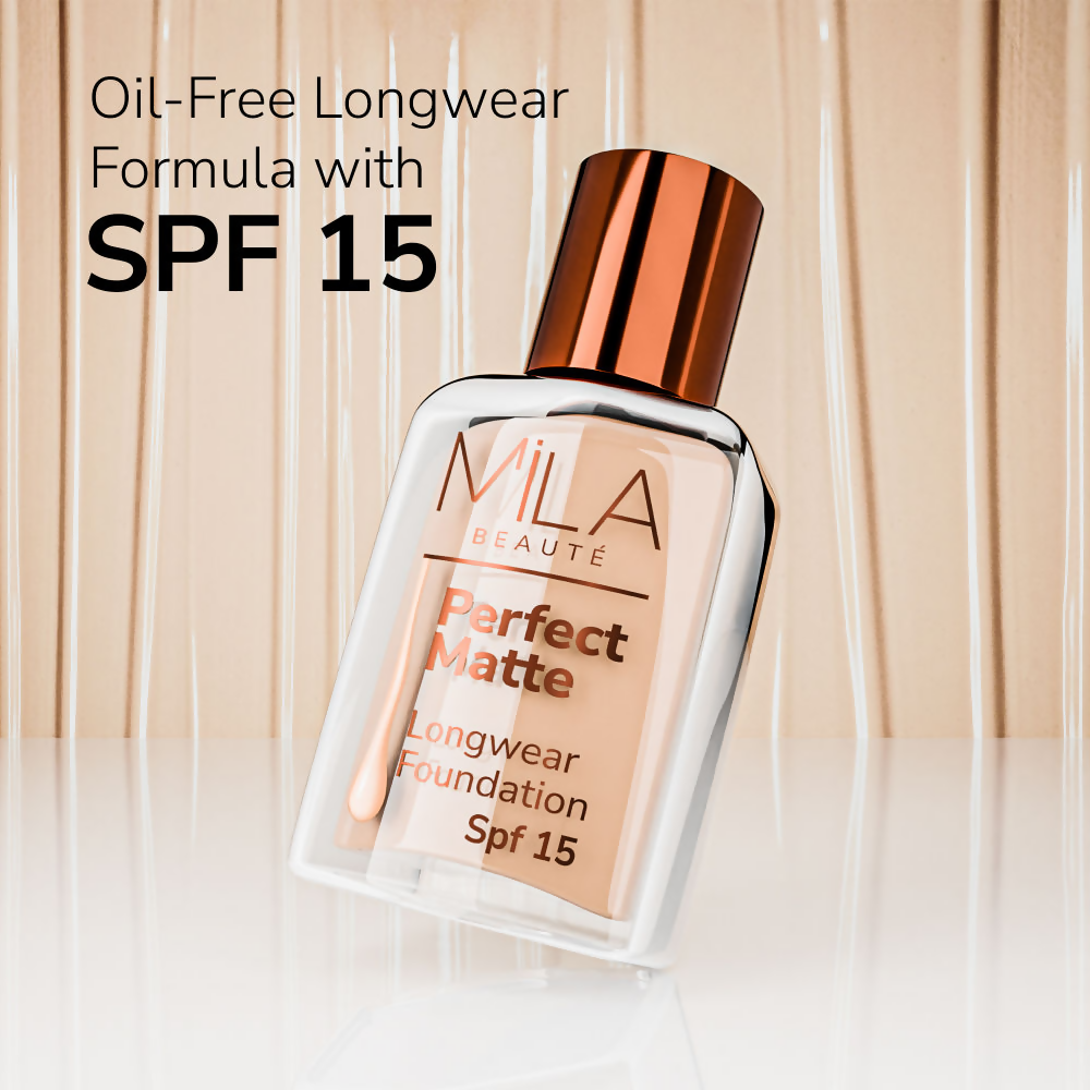 Mila Beaute Perfect Matte Longwear Foundation with SPF 15 & Oil Control Formula - Natural | Grocsy