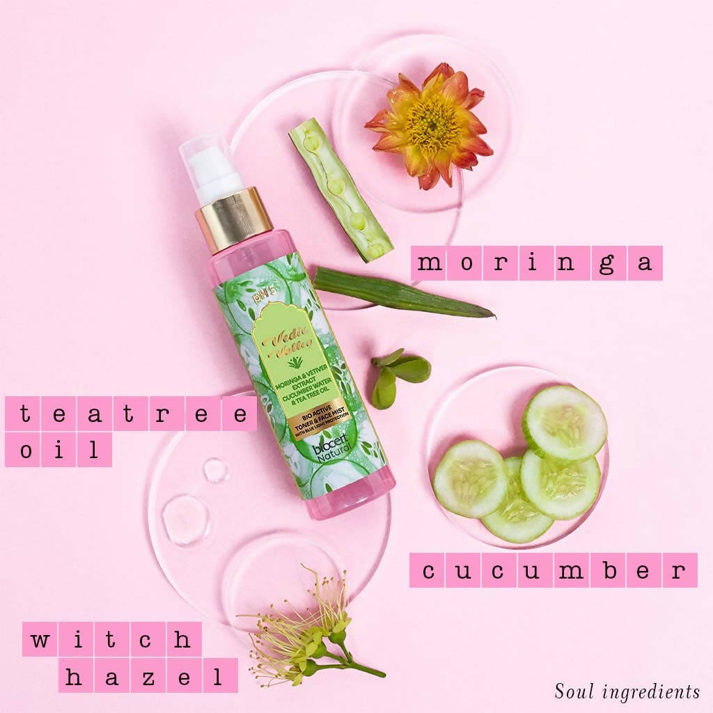 Vedic Valley Face Mist & Toner With Blue Light Filters Moringa & Vetiver | Grocsy