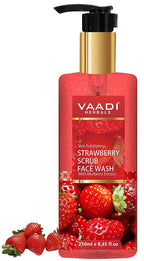 Vaadi Herbals Skin Exfoliating Strawberry Scrub Face Wash with Mulberry | Grocsy