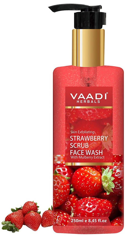 Vaadi Herbals Skin Exfoliating Strawberry Scrub Face Wash with Mulberry | Grocsy