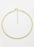 NVR Women's Gold-Toned CZ-Studded Choker Necklace | Grocsy