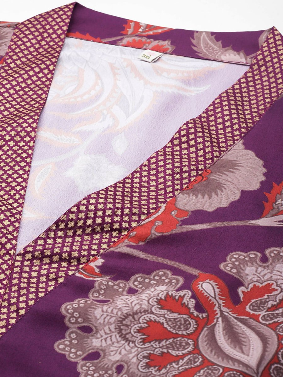 Ahalyaa Women's Traditional wear Kurta Set - Purple | Grocsy