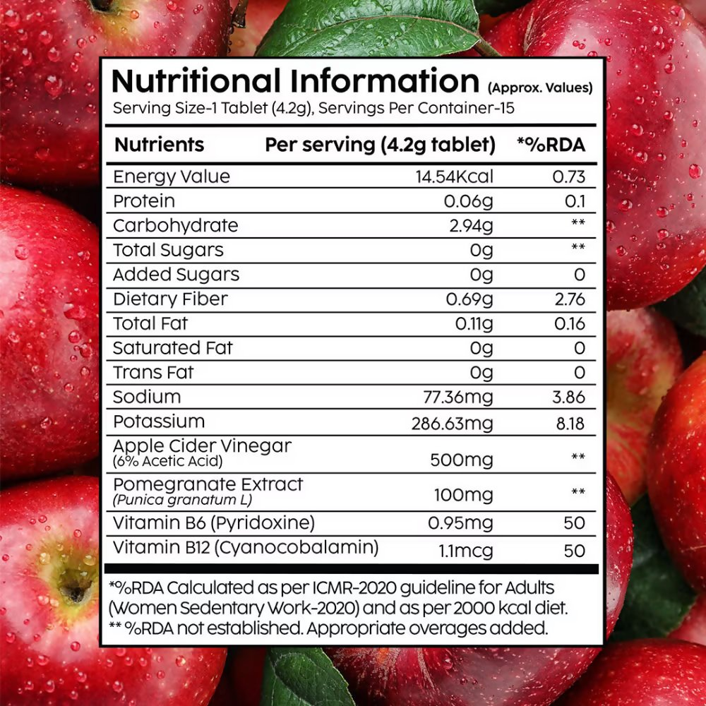 PLIX The Plant Fix Apple Cider Vinegar Effervescent Tablets Combo with Vitamin B6 & B12 | Grocsy