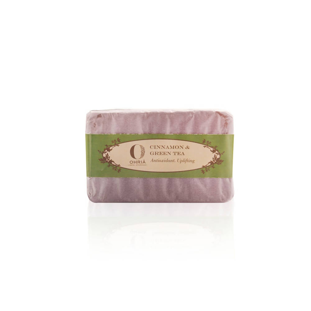 Ohria Ayurveda Green Tea And Cinnamon Bathing Bar | Grocsy