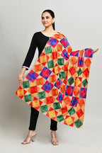 Joban Fashion Multi Color Cotton Embroidery Work Phulkari Dupatta | Grocsy
