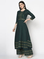 Aniyah Rayon Bottle Green Color Anarkali Kurta (AN-205K) | Grocsy
