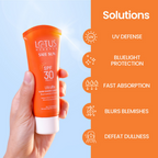 Lotus Herbals Safesun Ultrarx Glow Essence Sunscreen SPF 30 PA++++ | Grocsy