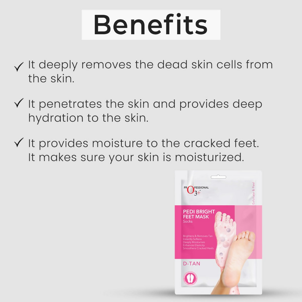 Professional O3+ Pedi Bright Foot Socks Cream Mask | Grocsy
