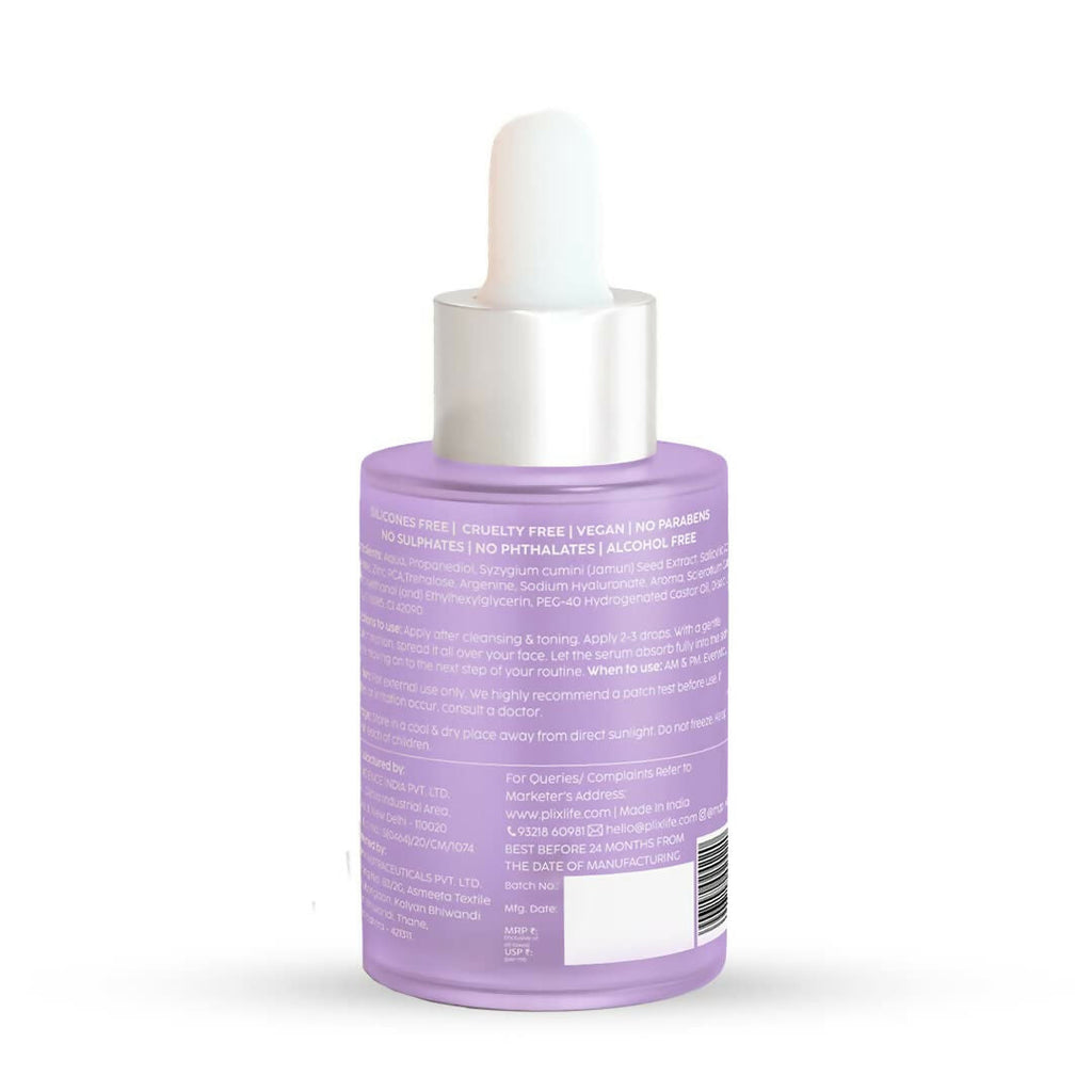 PLIX The Plant Fix 2% Salicylic Acid Jamun Active Acne Control Dewy Serum For Active Acne & Dark Spot Reduction | Grocsy