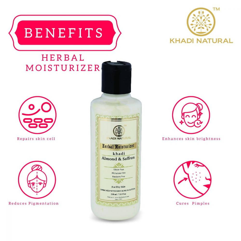 Khadi Natural Almond & Saffron Herbal Moisturizer | Grocsy