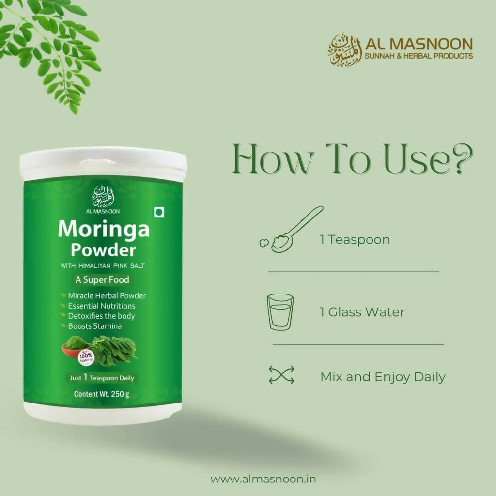 Al Masnoon Moringa Powder With Himalayan Pink Salt | Grocsy