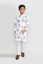 Joban Fashion Cotton White Kurta With Straight Fit Pant | Grocsy