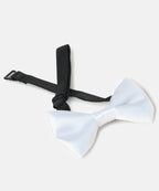 Manet Boys Solid Single Layer Bow - White | Grocsy