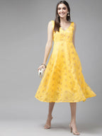 Ahalyaa Women's Traditional wear Dress - Yellow | Grocsy