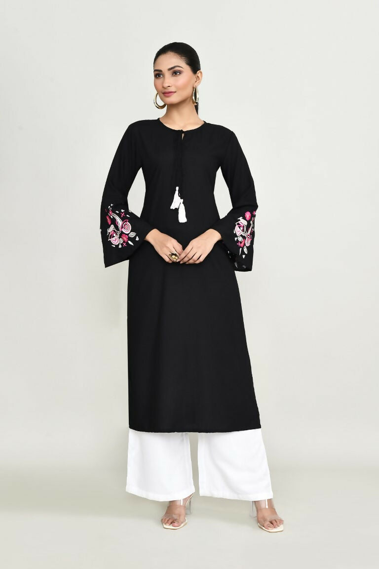 Joban Fashion Black Rayon Kurta Set | Grocsy
