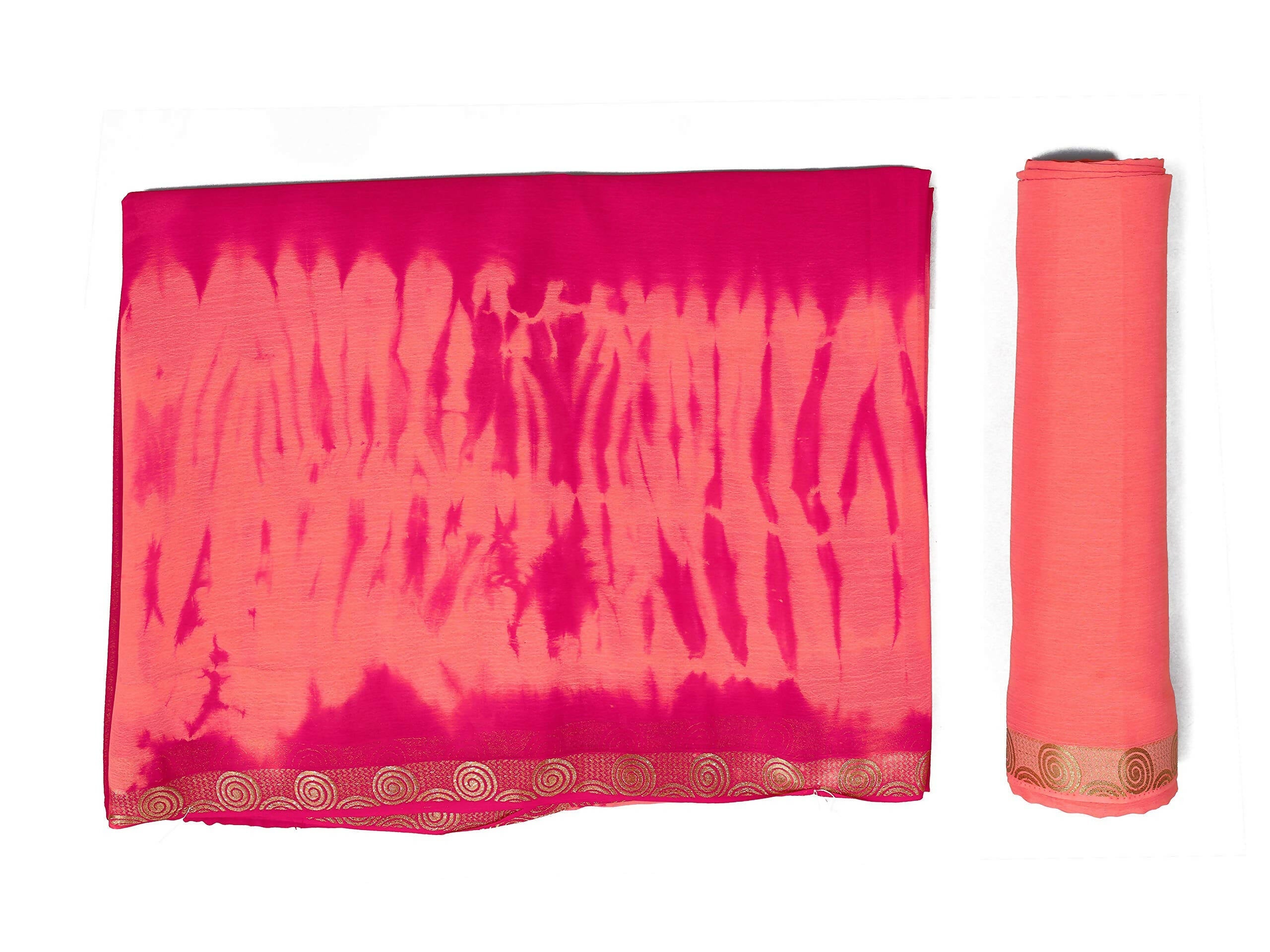 Mimosa Women's Pink Banarasi Chiffon Silk Saree | Grocsy