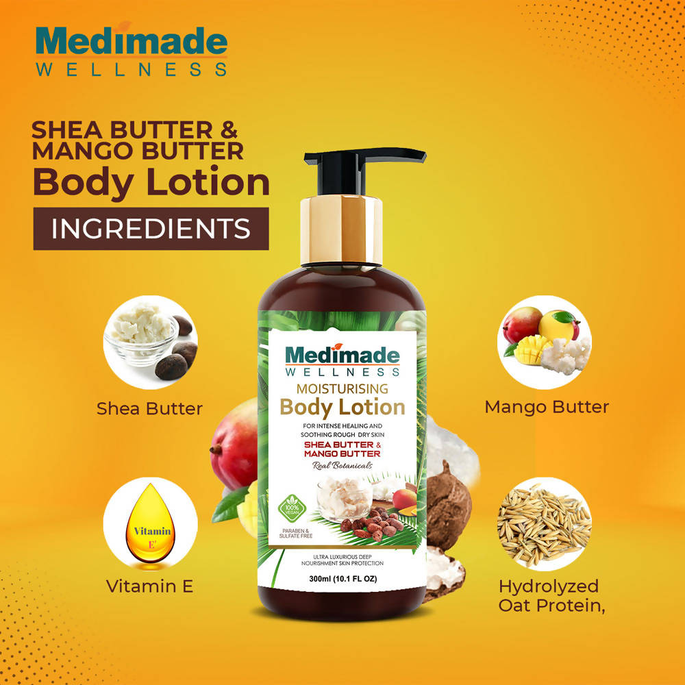 Medimade Wellness Moisturising Body Lotion With Shea Butter & Mango Butter | Grocsy