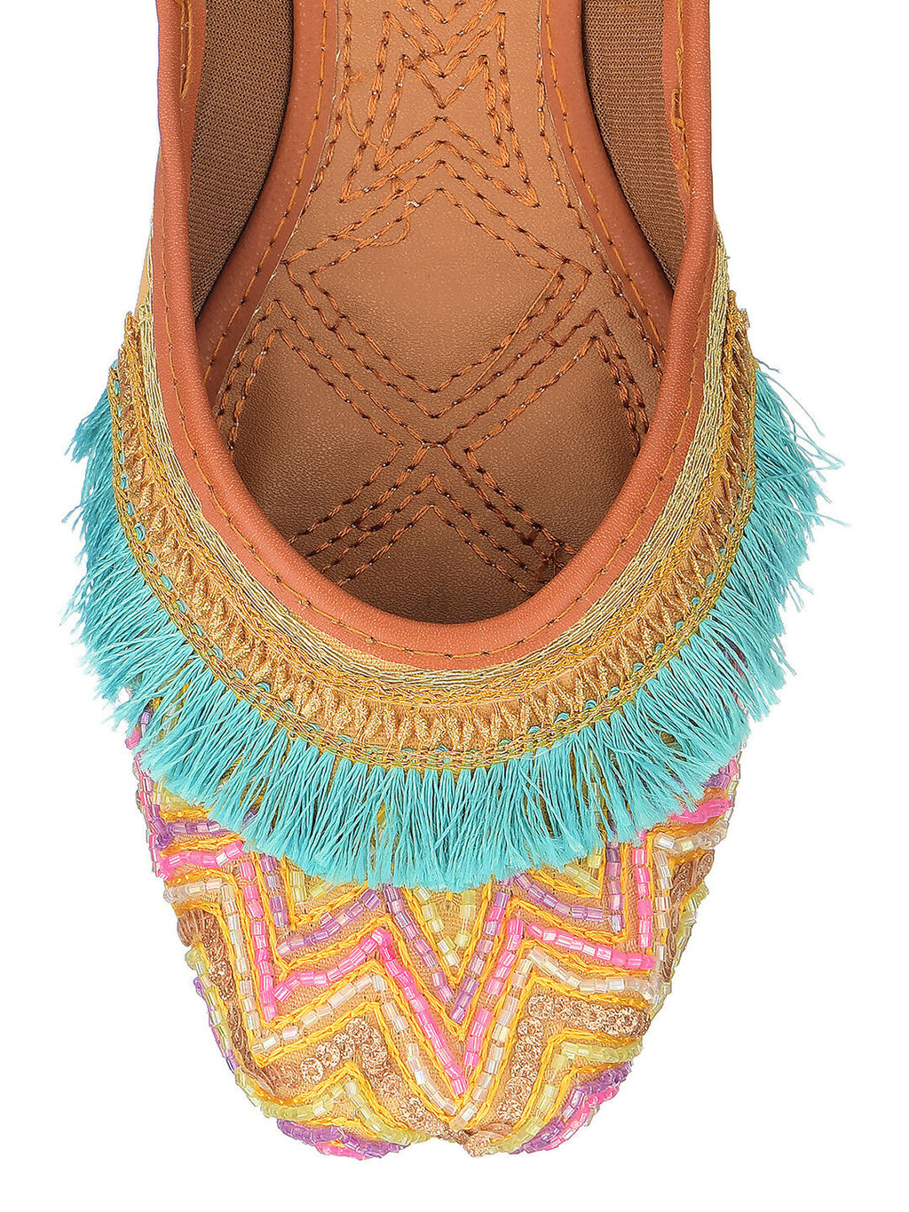 Desi Colour Women Indian Ethnic Footwear-Pink Pearl | Grocsy