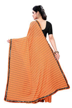 Vamika Orange Malai Silk Printed Saree (Zigzag Orange) | Grocsy