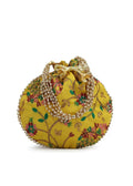 Joban Fashion Embroidered Potli Clutch - Yellow | Grocsy