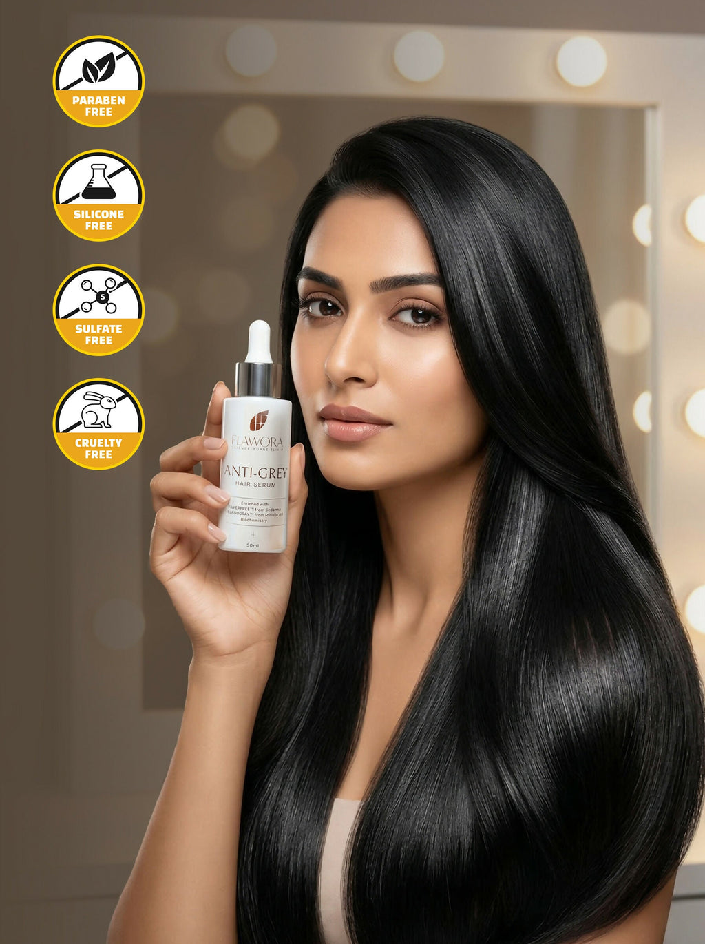 Flawora Set of Anti-Grey Hair Serum and D-Tan Lotion | Grocsy