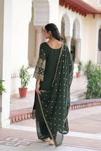 Teeya Creation Womens New Trendy Faux Blooming With Embroidered Work Kurta Set | Grocsy