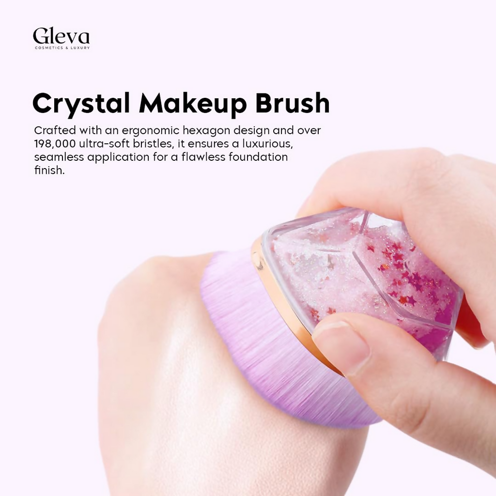 Gleva Foundation Makeup Brush Crystal Purple | Grocsy