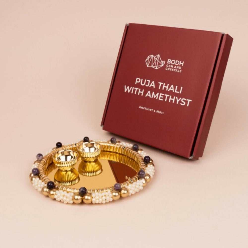 Indianvibez Bodh Crystal Pooja Thali | Grocsy