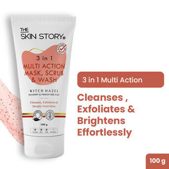 The Skin Story 3 in 1 Multi Action Face Mask, Scrub & Wash | Grocsy