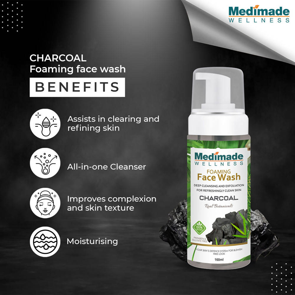 Medimade Wellness Foaming Face Wash With Charcoal | Grocsy